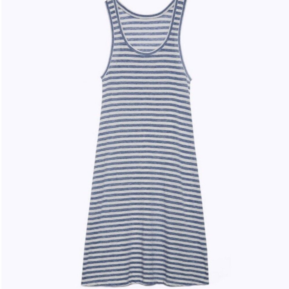 AG Adriano Goldschmied 100% Linen Avril Striped Dress  - Size Medium